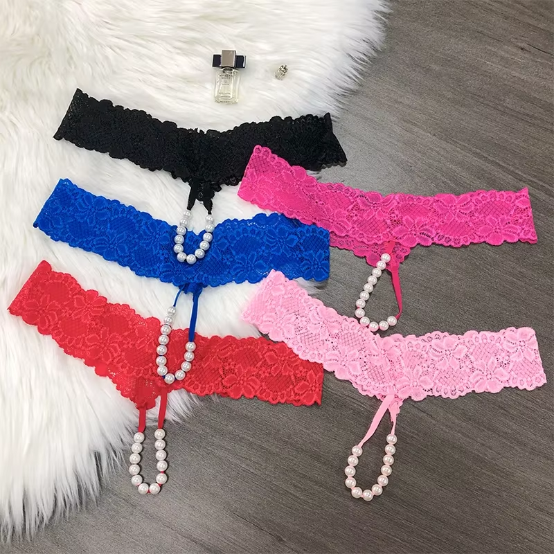 Women Sexy Low Rise Panties Lace Hollow Out Briefs Female Adjustable Thongs Women Perspective Sexy Underpants